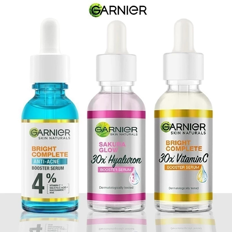 GARNIER Bright Complete Booster Serum with Vitamin C/Sakura White Booster Serum/Bright Complete Anti Acne Serum (30ml)
