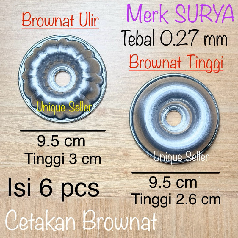 [Contains 6] 9.5 cm High Threaded Brownat Mold Aluminum Press SOLAR THICK / Round Aluminum Donut Press Mold Without Joints 9.5cm / Round Donut Pan 9,5cm / Hole Donut Mold / Liquid Donut Mold / Jelly Pudding Donut Brownies Mold Putu Ayu Bolu