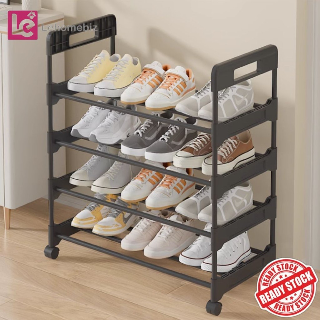 Rak Kasut Multi-Fungsi Bergerak Mudah Dipasang & Tahan Lasak – Movable Shoe Rack Simple Durable Design