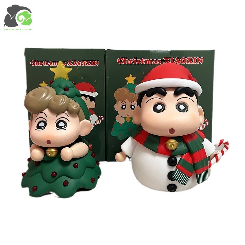 Crayon Shin-Chan!Figure Christmas Shin-Chan Xiaokui Paipai Light Doll Merchandise Desktop Decoration Ornaments