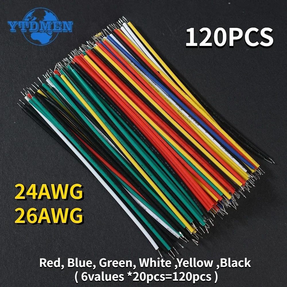 Purpose Multi 120PCS 6 Color Tin-Plated Breadboard PCB Solder Cable 24AWG / 26AWG Jumper Wire DIY Kit High-Quality El... - Image 3