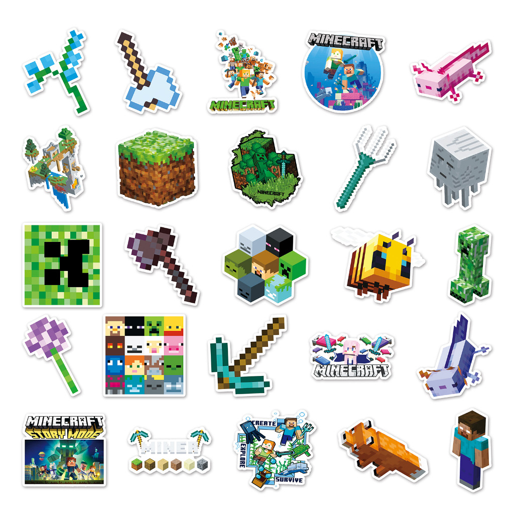 Versatile Premium 50 Piece Funny Minecraft Stickers Helmet/Car/Motor/laptops/phones/Guitar DIY Creative Home Decal Have - Image 2