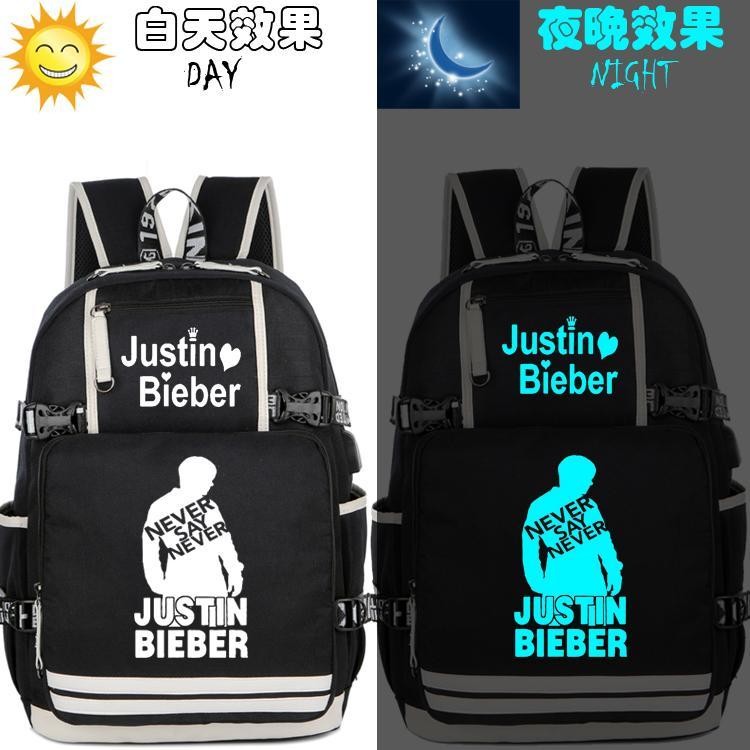 Justin Bieber Student Backpack Charging School Bag.Men Women Backpack Merchandise JustinBieber Star