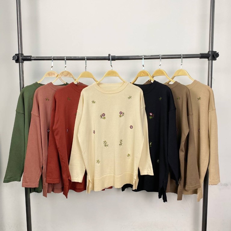 QFM Kiara Sulam Knitwear (1598) Embroidery Knitwear Viral