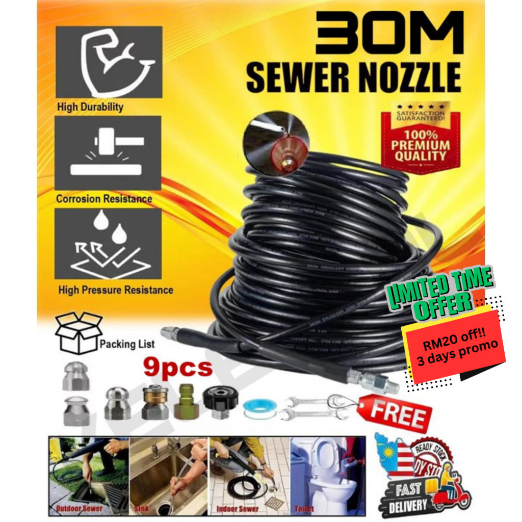 KELETOOL Water Sewer Jetter Drainage Nozzle Kit Jetting Nozzle Water Jet Hose