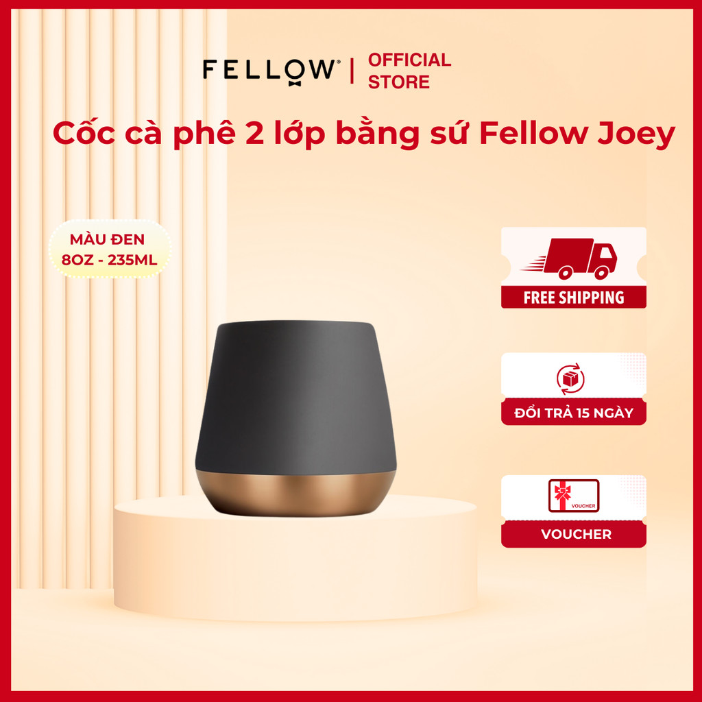 Fellow Joey ceramic 2-layer coffee cup - Black - 8oz - 235ml