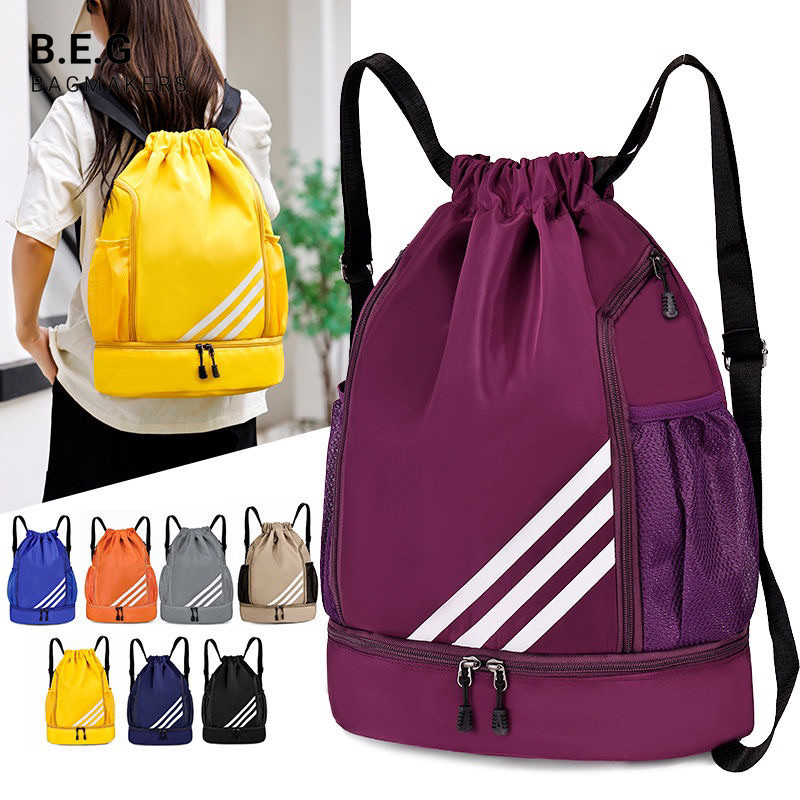 B.E.G Sports Bags Gym Wome Large Football bag bag sukan Big Fitness Shoes School Travel Backpacks For Men Hadiah sekolah