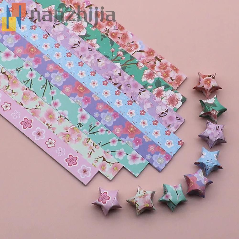 NANZHIJIA Origami Stars Paper, Star Paper Strips Paper Craft Star Folding Paper, Kawaii Handmade Lucky Delicacy Cartoon Star Folding Paper Home Decor