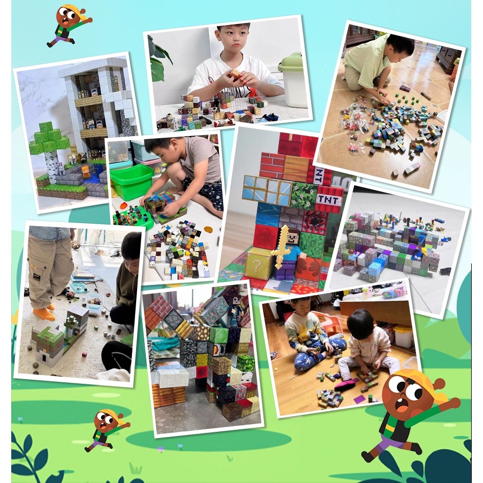 Must Essential BY1-100 DIY Magnetic Blocks Minecraft Theme Build Your Own Adventure World! Quality Premium - Image 4