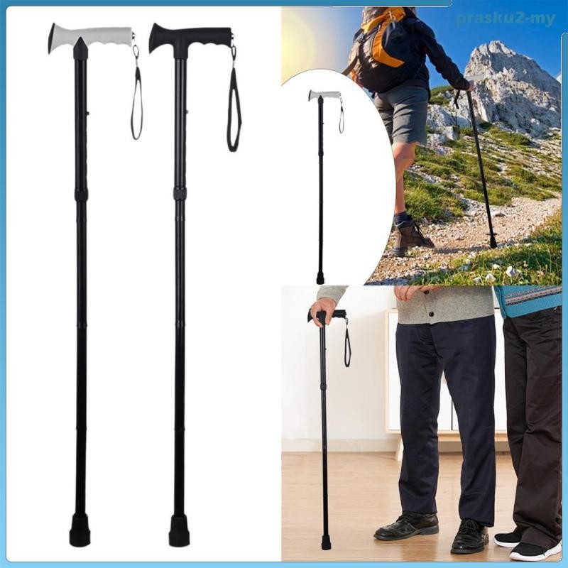 [PraskuafMY] Foldable Trekking Hiking Hiking Pole Hiking Portable Non Slip Elderly Hiking Cane for Travel Mountaineering Outdoor
