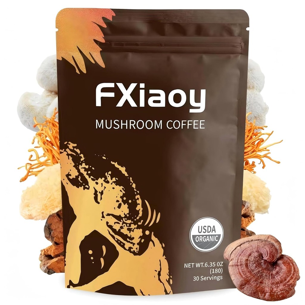 Mushroom Coffee，Everyday Dose Mushroom Coffee with 6 Adaptogenic Mushrooms (Cordyceps, Lion’s Mane, Shiitake, Turkey Tail) for Better Energy, Focus, Digestion & Immune Support-30 S