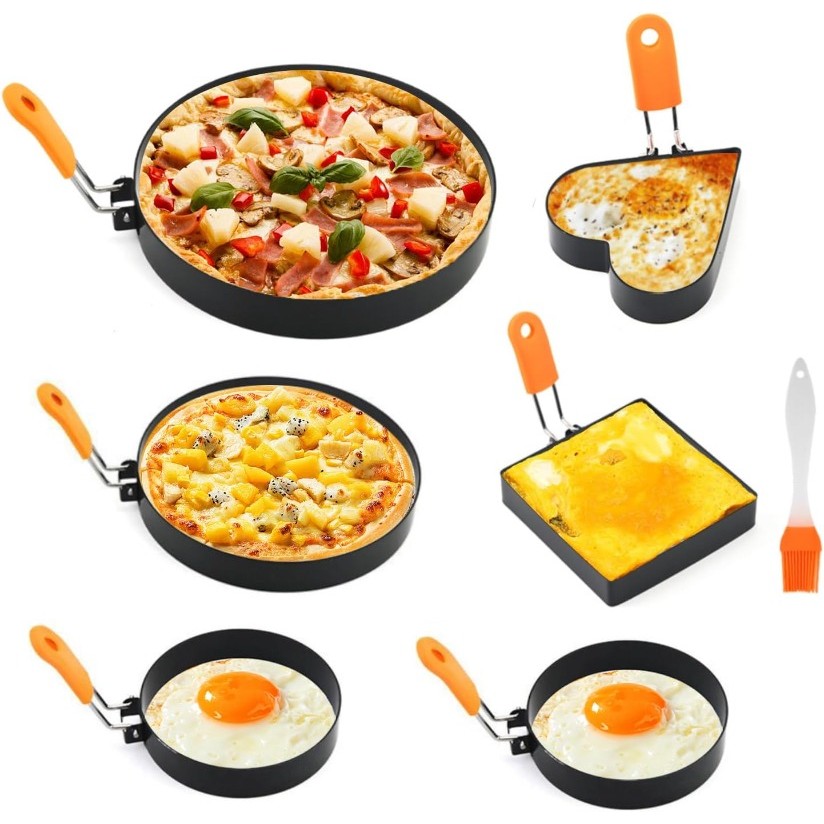 Egg Ring, Egg Rings For Frying Eggs, There Are Circles, Squares, And Hearts Egg Circles For Frying Eggs, Egg Molds That Can Be Used For Breakfast Sandwiches