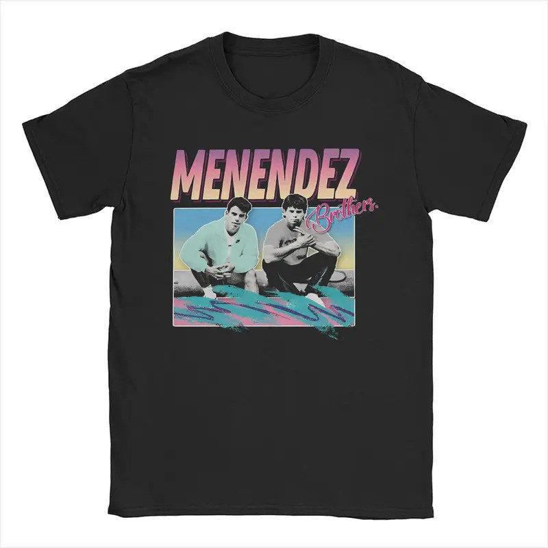 Printed The Menendez Brothers 90s True Crime T Shirt for Men Women Pure Cotton T-shirts Short Sleeve Clothing