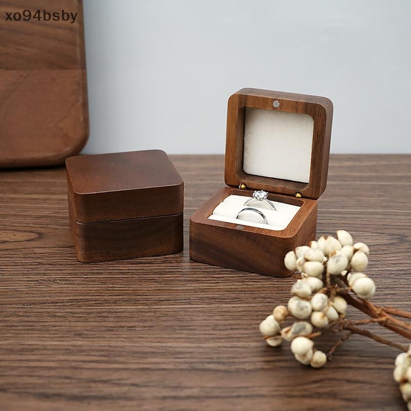 xo94bsby Wood Jewelry Box Wedding Ring Box Earring Rings Organizer Box Gift Package Case MY