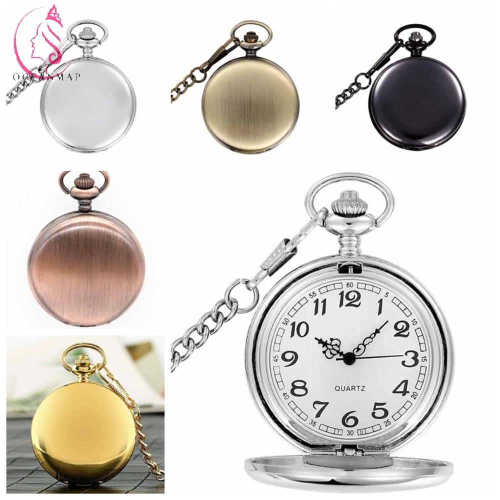 OCEANMAP Quartz Clock Chain, Timepiece Exquisite Vintage Pocket Watch, Fashion Metal Multicolor Case Retro Bronze Pocket Watch Father Gift