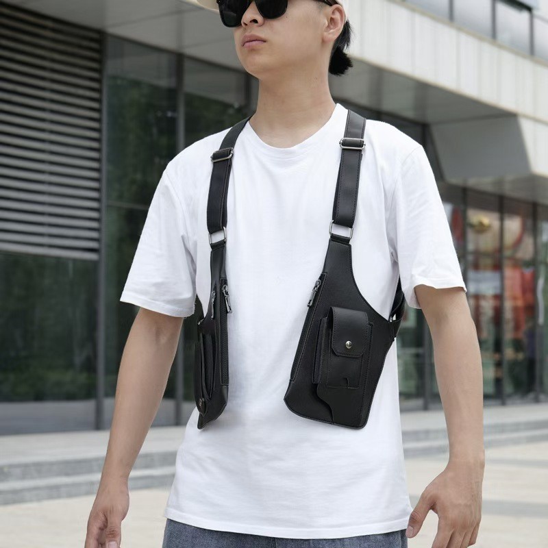 Men's travel bag passport passport side organizer double pocket pocket travel wallet 2025 latest