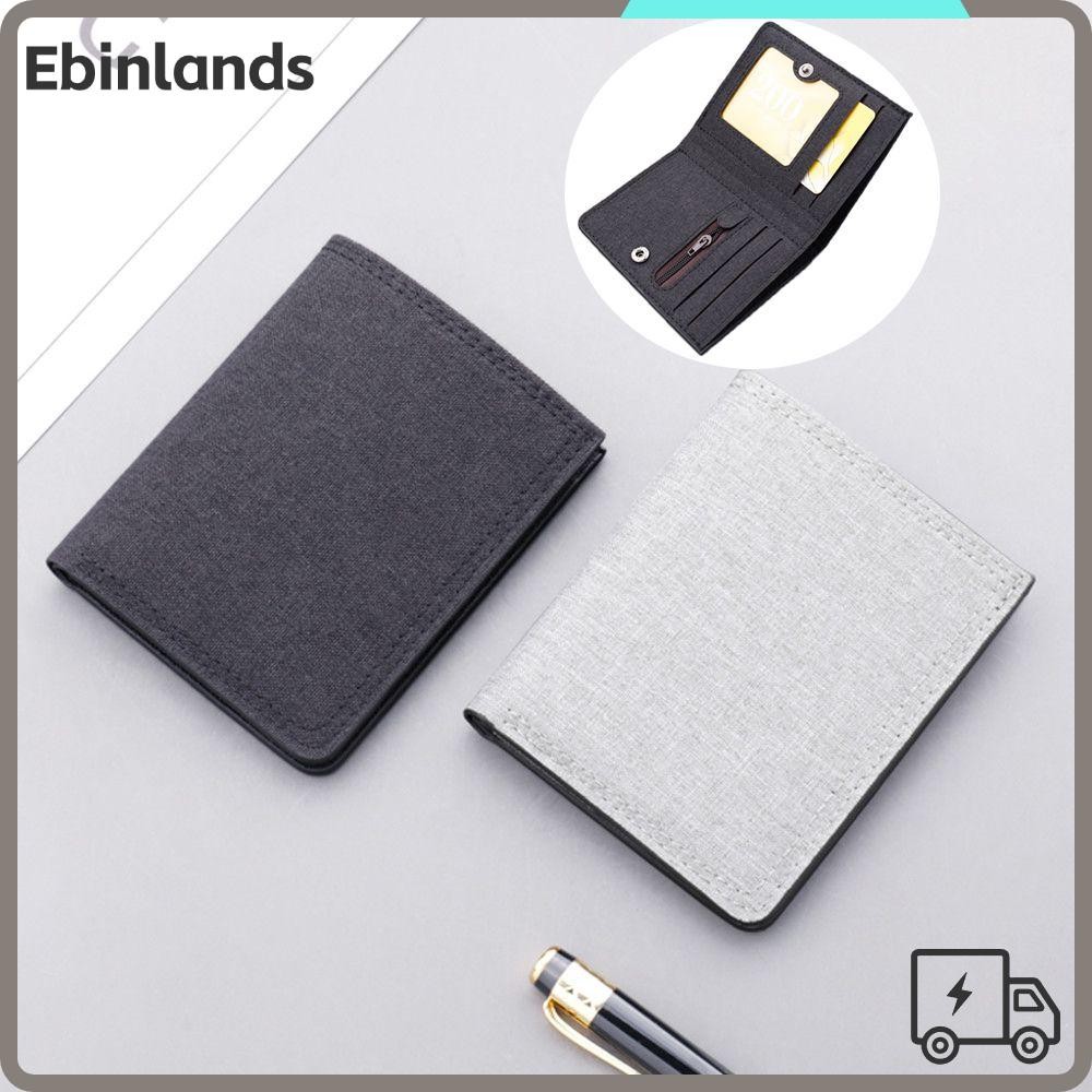 EBINLANDS Folding Men Short Wallet Canvas Card Holder Mini Coin Purse Small Fashion Zipper Simple Multi-functional/Multicolor