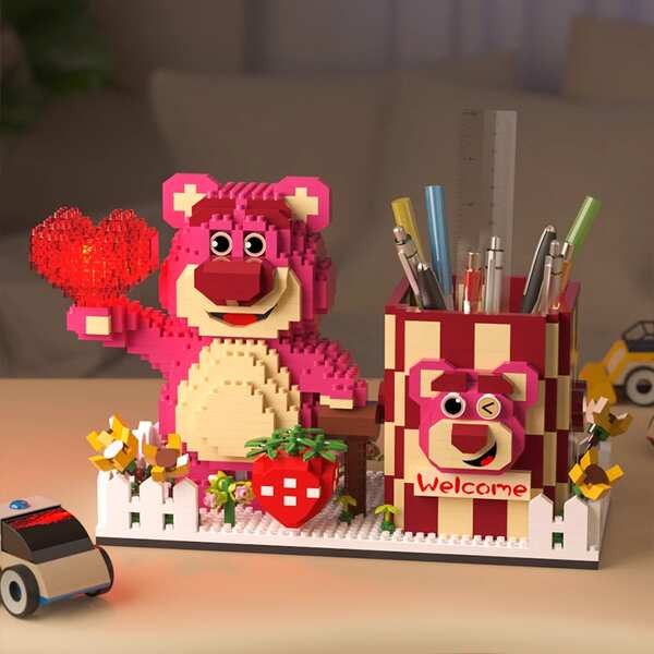 lego flower lego flower bouquet flower bouquet LEGO Strawberry Bear, Pemegang Pensel, Blok Bangunan, Lena Belle Girls, Memasang Perhiasan Mainan, Hadiah Krismas Hari Lahir