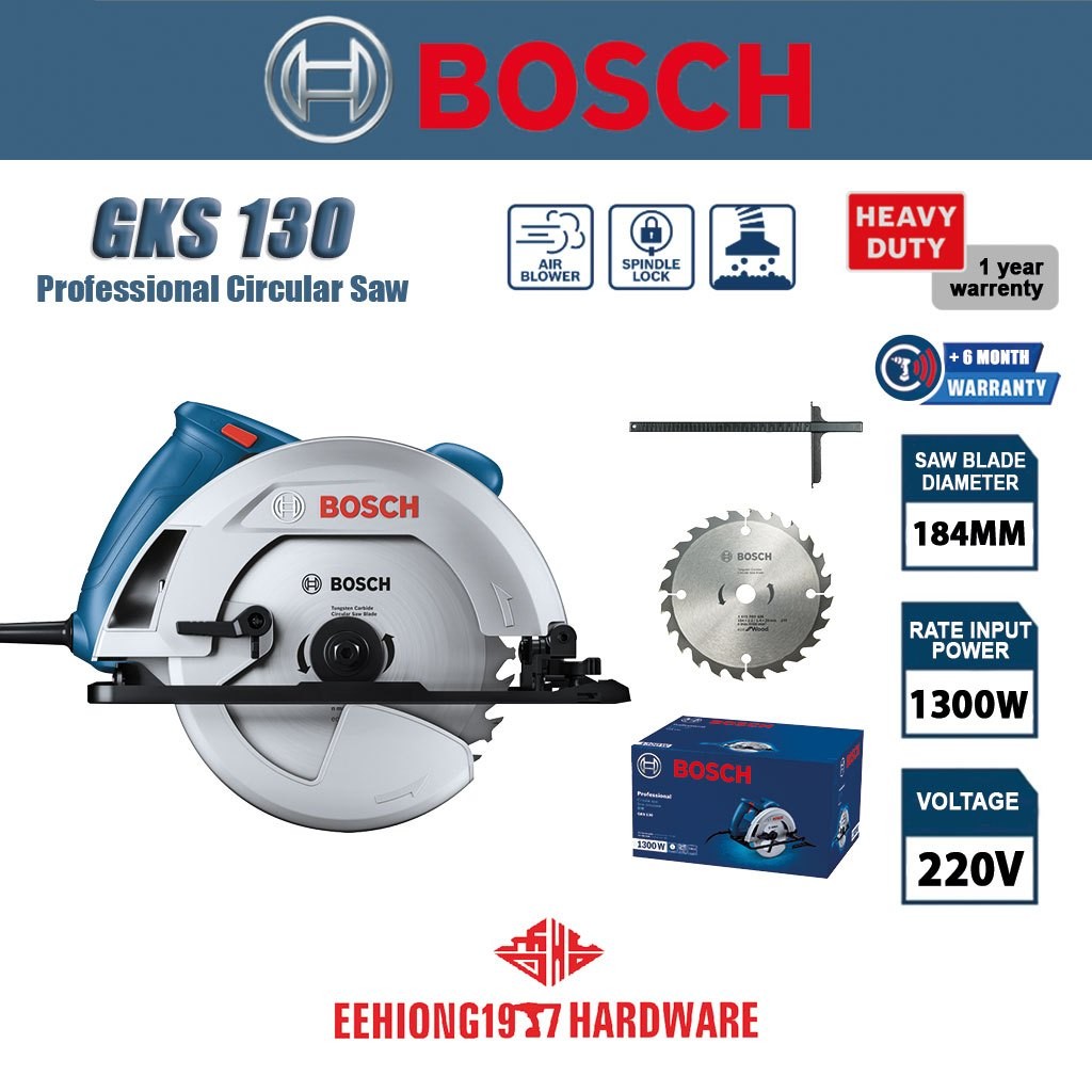 BOSCH GKS 130 Professional Circular Saw 1300W Gergaji Potong Kayu GKS130