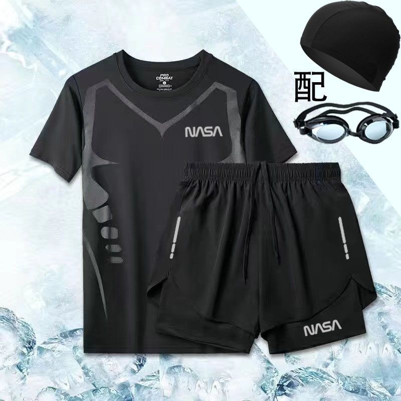 Swimming Attire Swimsuit Full Set Men Women Anti-glare Boxer Swimming Trunks Sports Running Surfing Sunscreen Beach Hot Spring Three-point Pants Apple 11.20