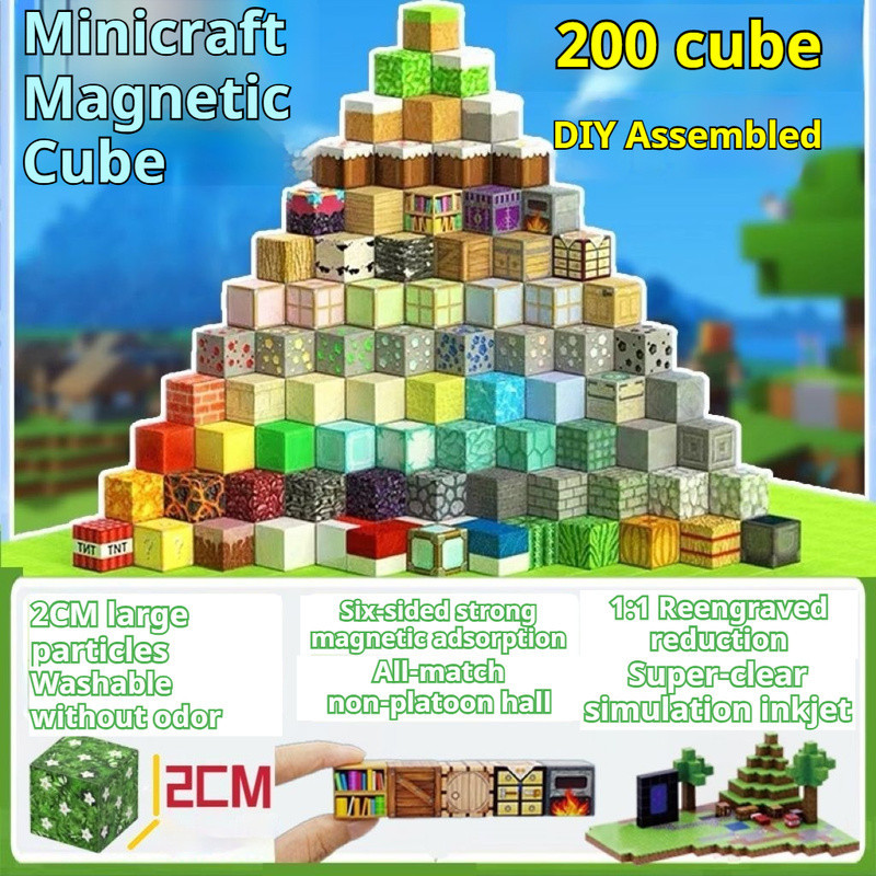 Premium Must Minecraft Magnetic Block Set | Mini World DIY Toy Assembly Independent Packaging Reliable - Image 2