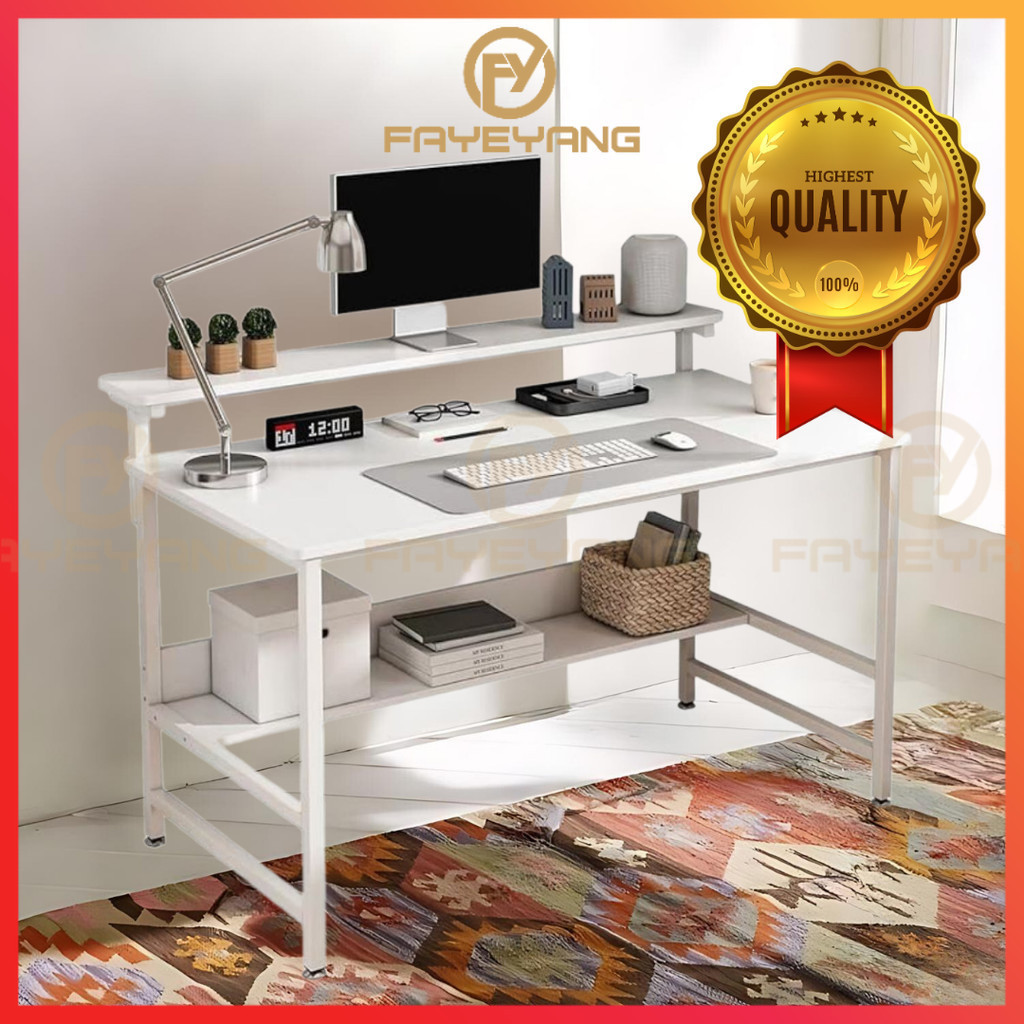 Fayeyang computer Desk/study table desk/table with bookshelf/office table/Meja Belajar/Writing Table/Meja Tulis Working
