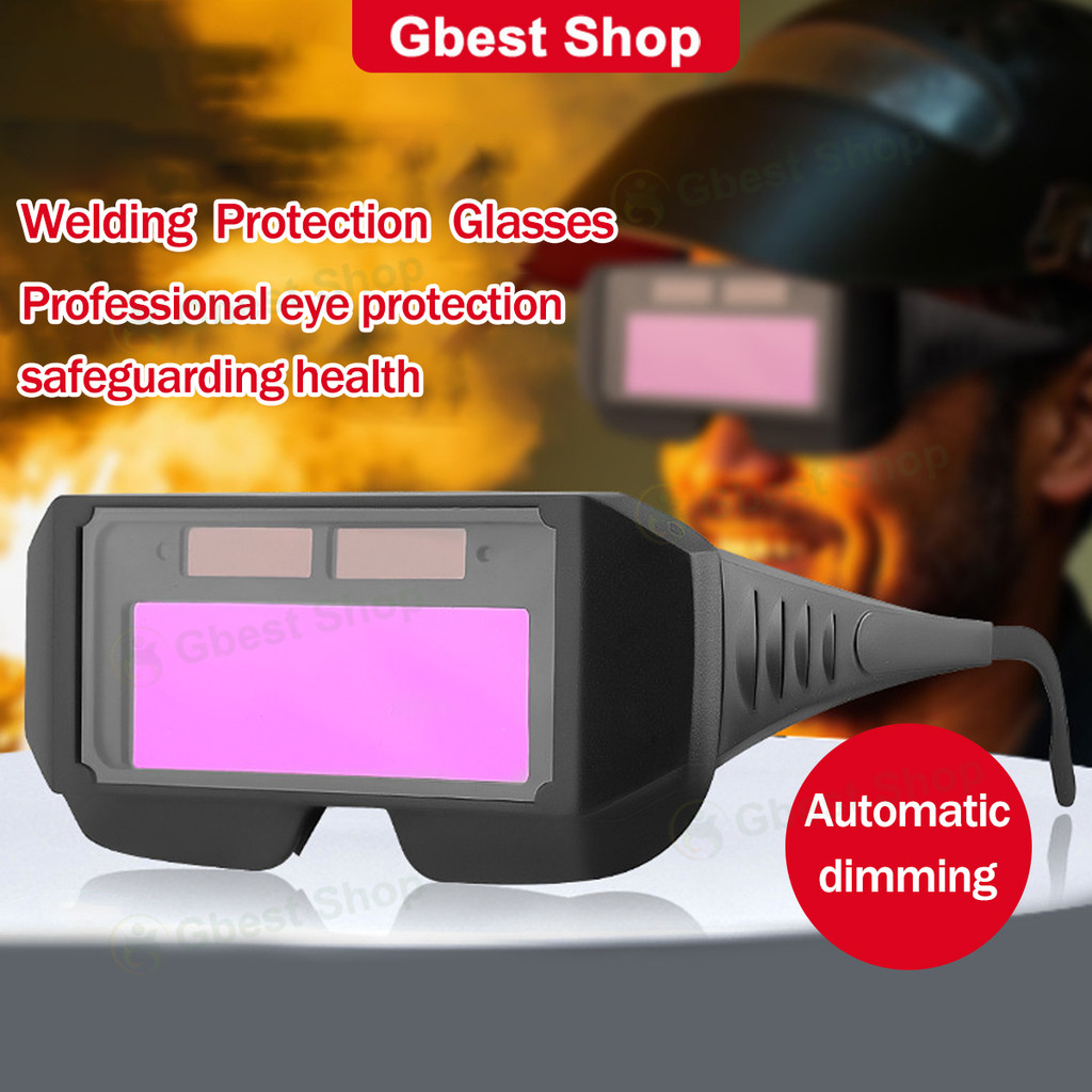 Auto Darkening Welding Glasses Kacamata Kimpalan Auto Gelap Kuasa Solar Untuk Arc Grind Cut