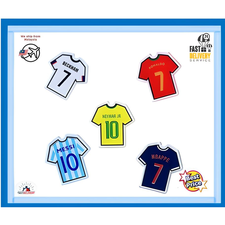 Cristiano Ronaldo, Messi, Neymar Soccer Merchandise - Jersey Badge, Magnetic 3D Acrylic Refrigerator Magnet, Decorative