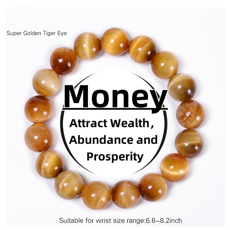 Crystal Single Circle Bracelet Natural Couple Tiger Eye Tiger Eye Stone Women's Bracelet Stone Gold Tiger Eye Men's Jewelry Jewelry Jewelry Jewelry Jewelry Jewelry