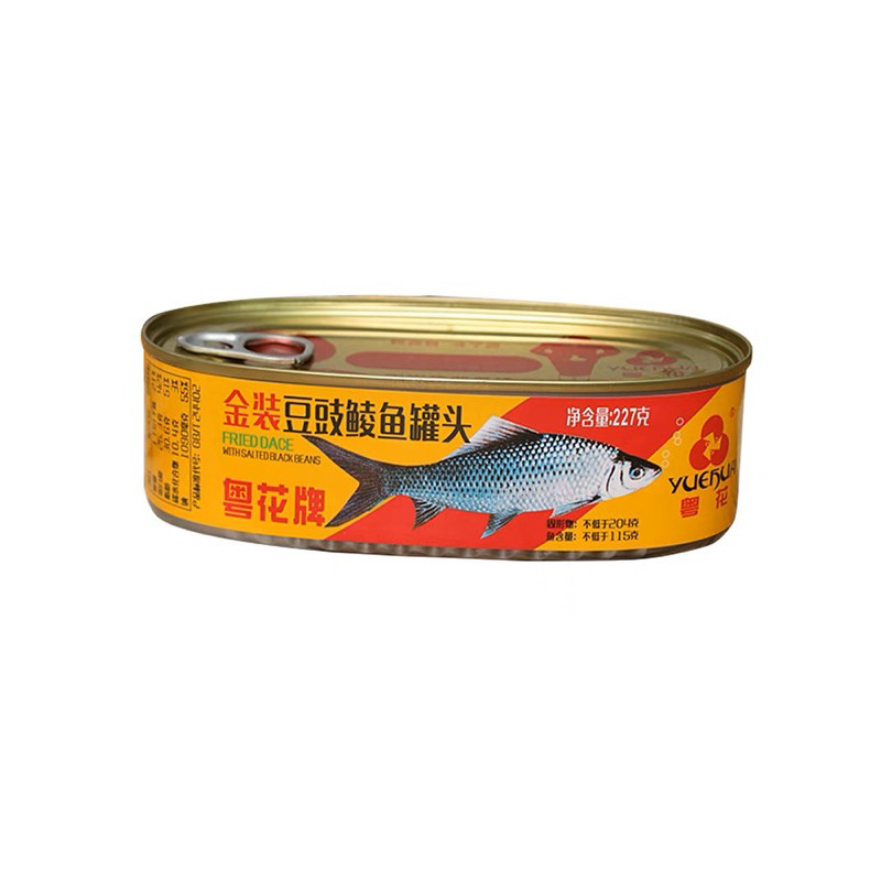 粤花牌金装豆豉鲮鱼罐头227g罐油香鱼海鲜罐头鱼肉即食下饭菜