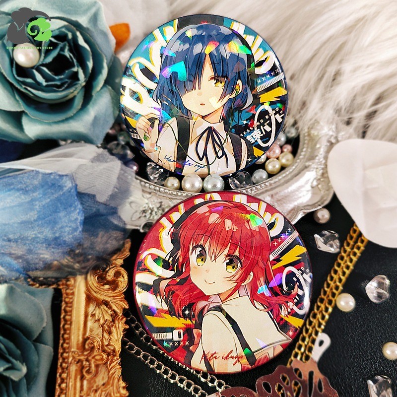 Lonely Rock!Tinplate Laser Badge Bar Haw Goto Ichiri Kita Rainbow Natsuyamada Ryo Anime Merchandise Brooch