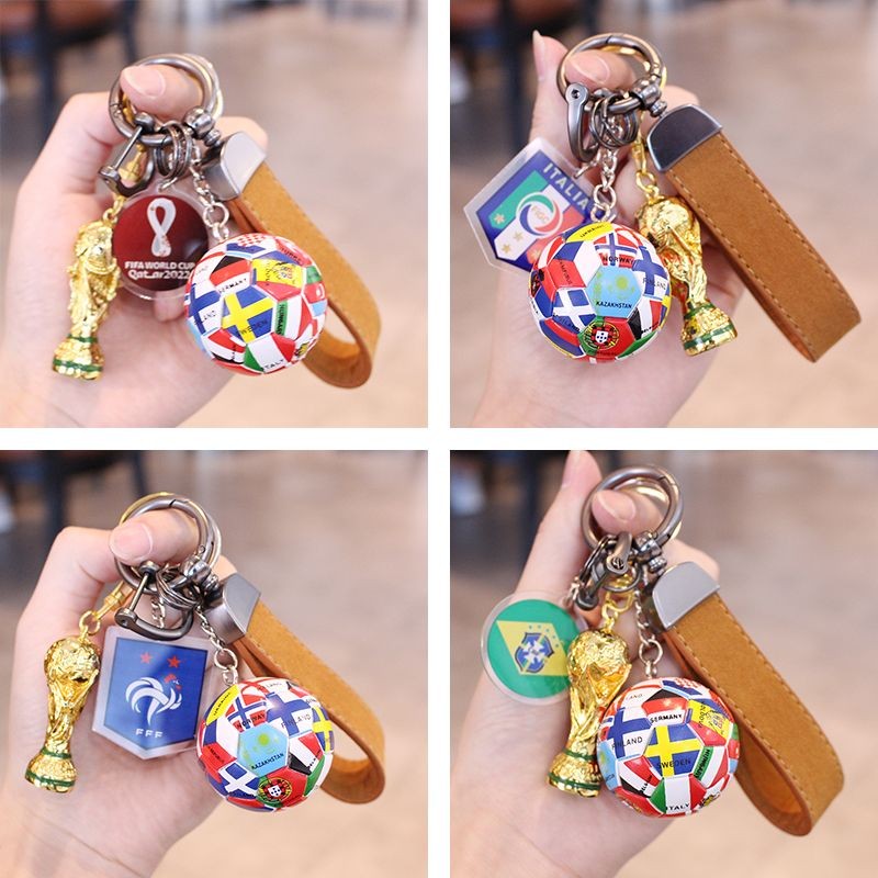 Katar World Hercules Cup Football Argentina Brazil Flag Souvenir Keychain Pendant Gift jt1122