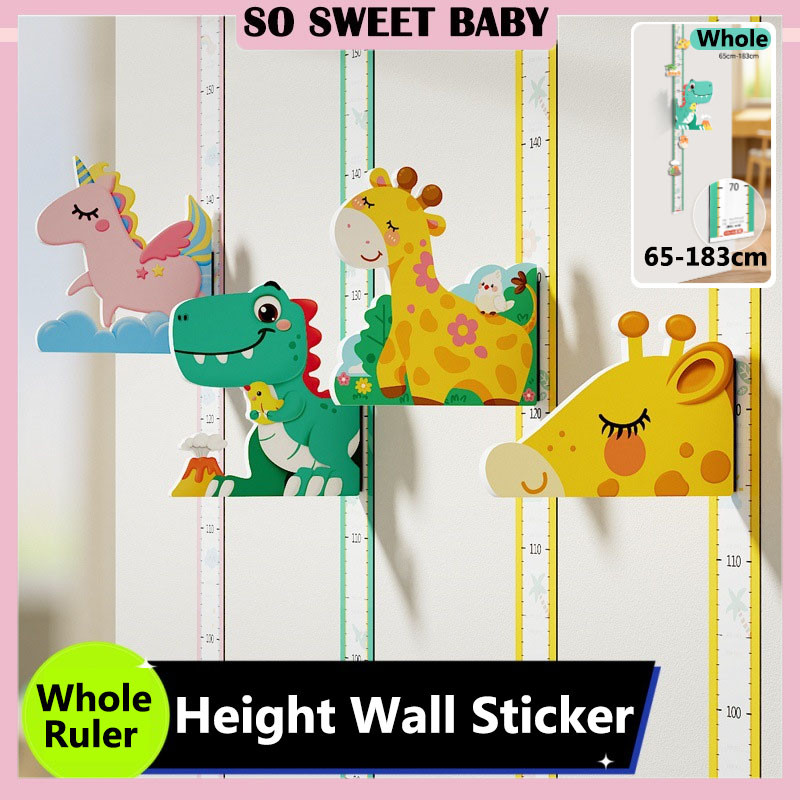 Height Wall Sticker Kids Cute 3D Cartoon Magnetic Height Measurement Ruler Ukur Tinggi Kanak Kanak