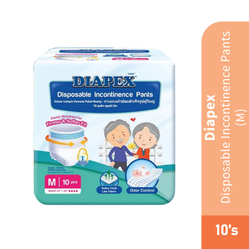 DIAPEX Disposable Incontinence Pants Size M 10's for Adult Diapers, Lampin Dewasa, Diapex Pants, Pants HMS Town Pharmacy