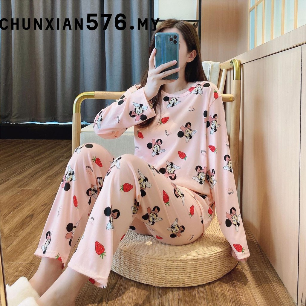 McJoden - CASSIE Baju Tidur Perempuan Long Sleeve Women Clothing Pyjamas Sleep Wear