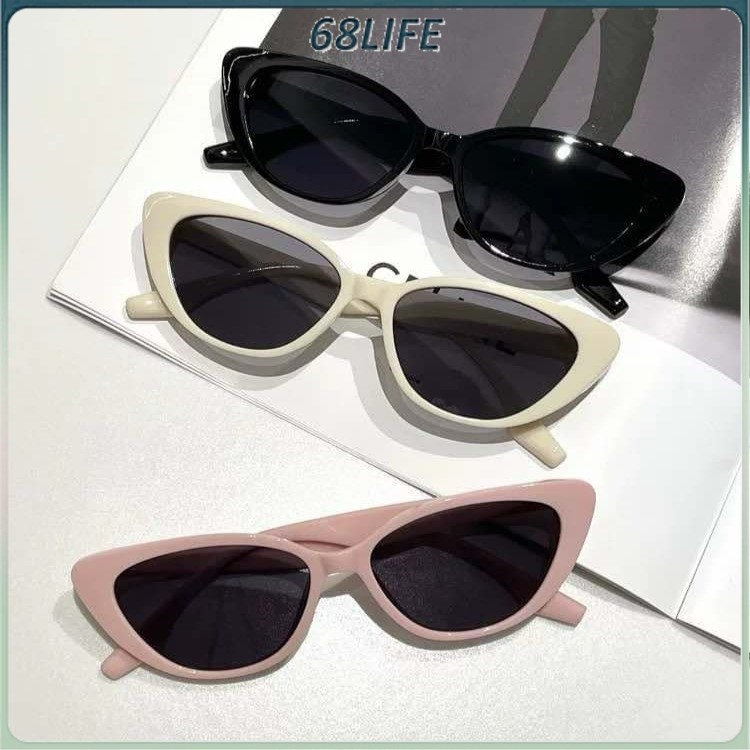 [M'sia Stock] Shades Sunglasses for Women Eyeglasses Pink Sweet Girl Cat Eyes Sunglasses Retro Triangular Kacamata
