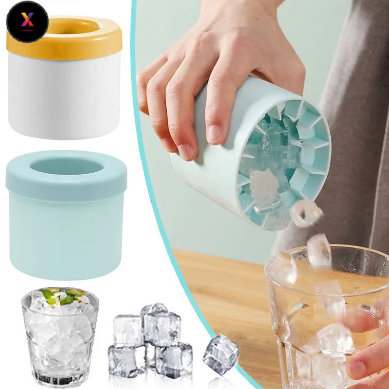 FS Silikon ais kiub acuan pusingan ais baldi musim panas buatan sendiri DIY peti sejuk beku ais pembuat kreatif ais kiub