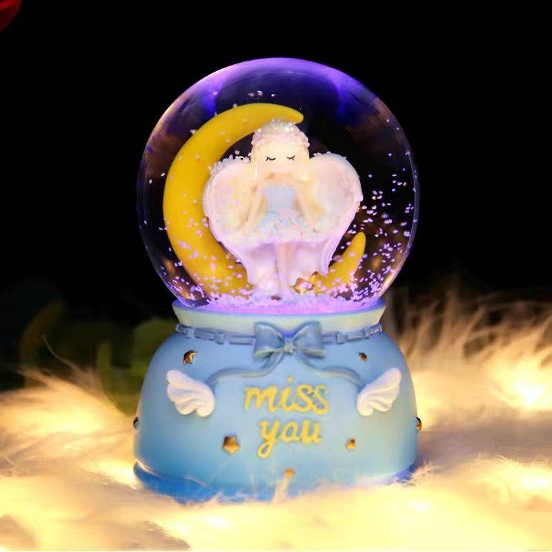 Birthday Gift Girl Music Box Nordic Princess Crystal Ball Music Box Children's Day Gift Cartoon Graduation Gift