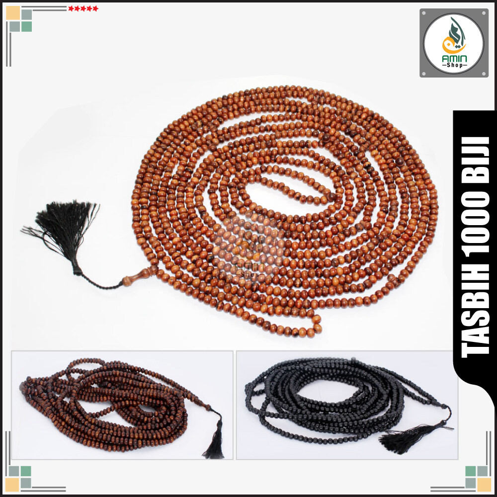 Tasbih Kayu Kukon 7mm 1000 Biji Tasbih Kayu Kukon Asli Tribal Style 99 Bead Muslim Tasbih Prayer Beads