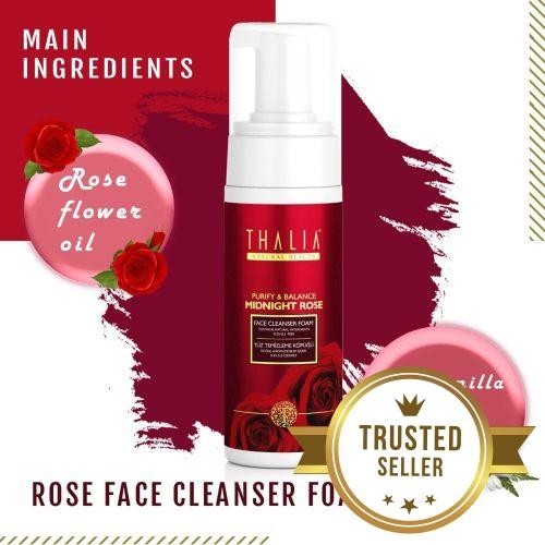 Thalia Natural Rose Extract Facial Cleanser Foam Pencuci Muka (Helps Reduces Wrinkles) - 150 ml