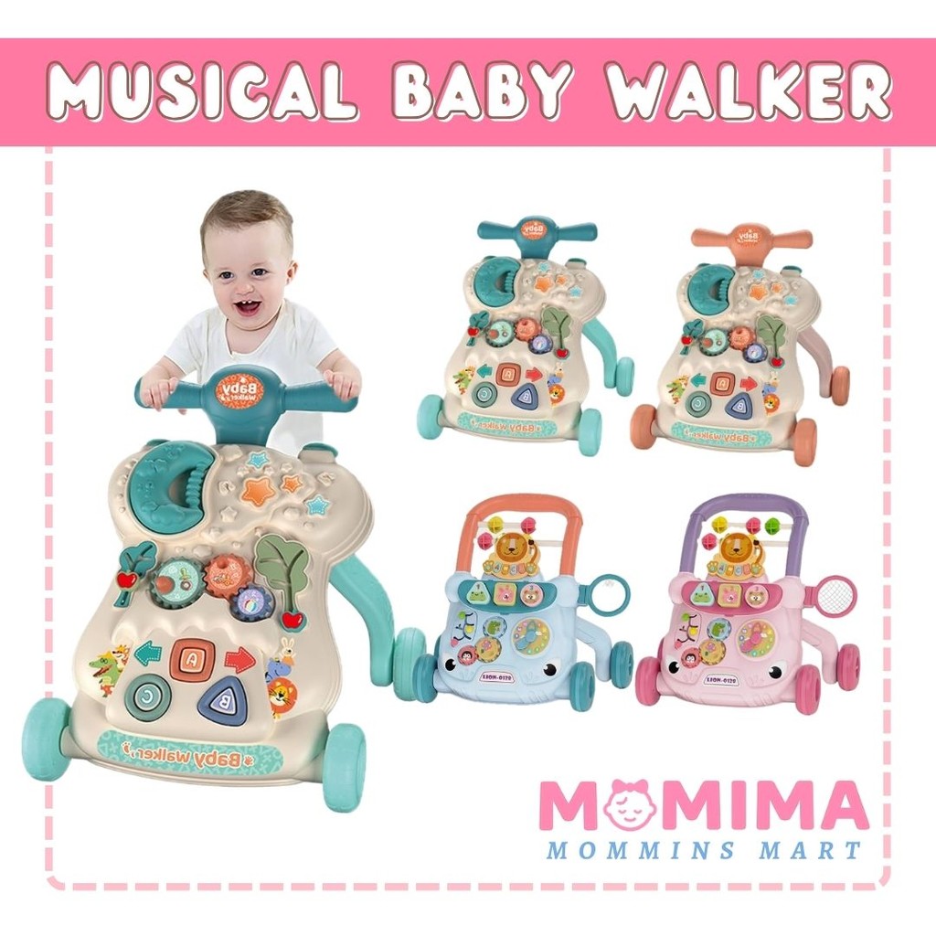 Musical Push Walker baby walker Alat Bantu Jalan alat berjalan bayi Walker Early Learning