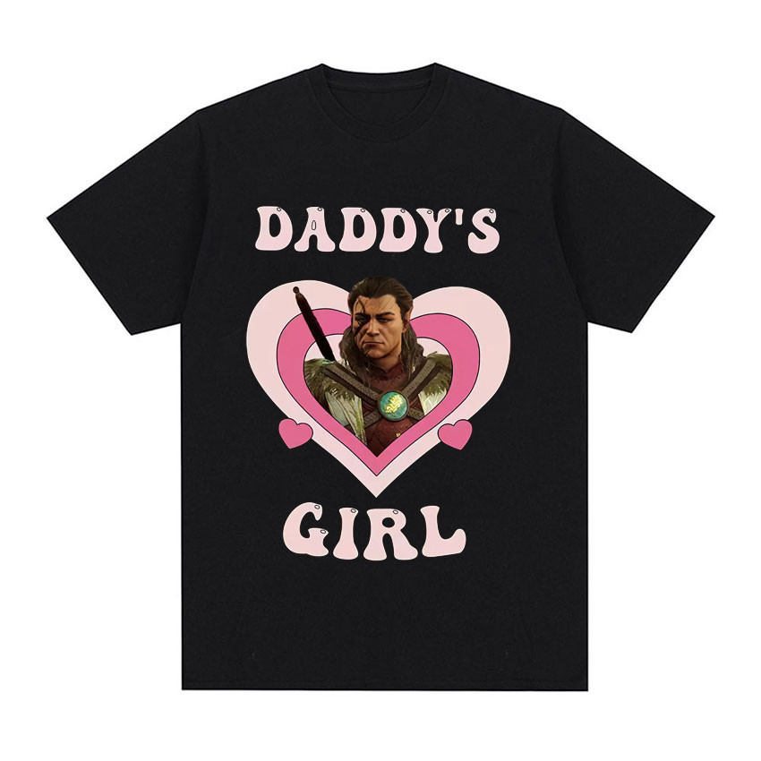 COD Vintage Halsin Daddy's Girl T Shirt Hot Astarion Bulders Gate 3 Clothes Tee Shirt Unisex Harajuku Aesthetic Short Sleeve T-shirt
