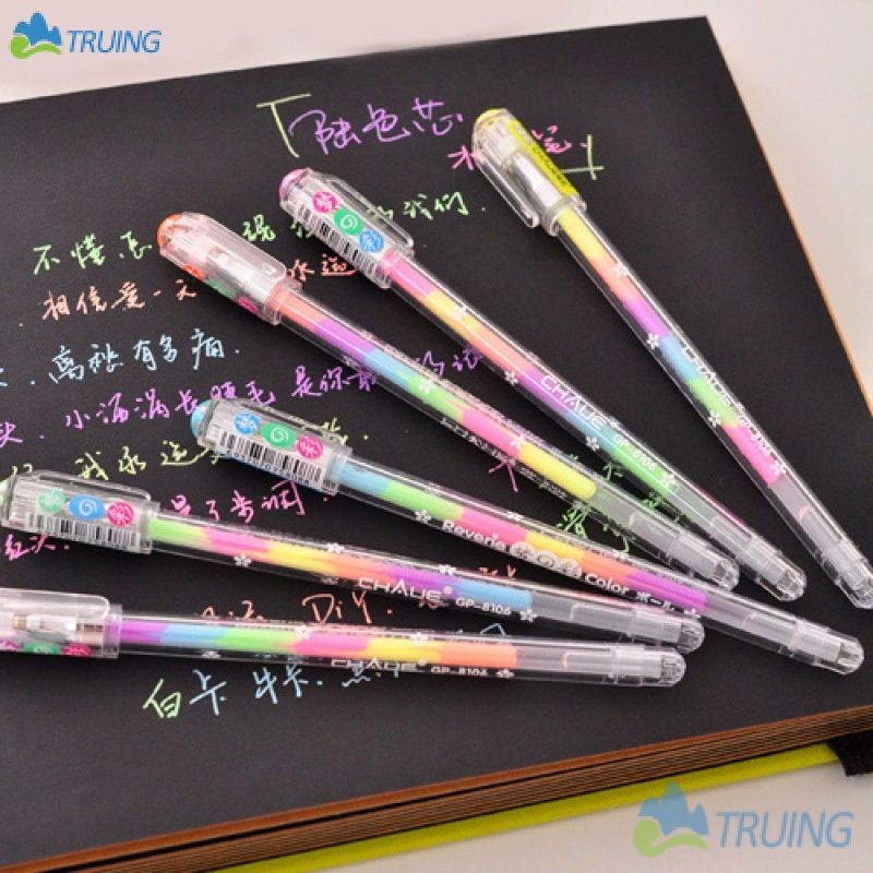 Primary School Students Rainbow Pen 6 Colors In One Gel Pen DIY Graffiti Pen Primary School Student Cultural And Educational Supplies Stationery Office Pen