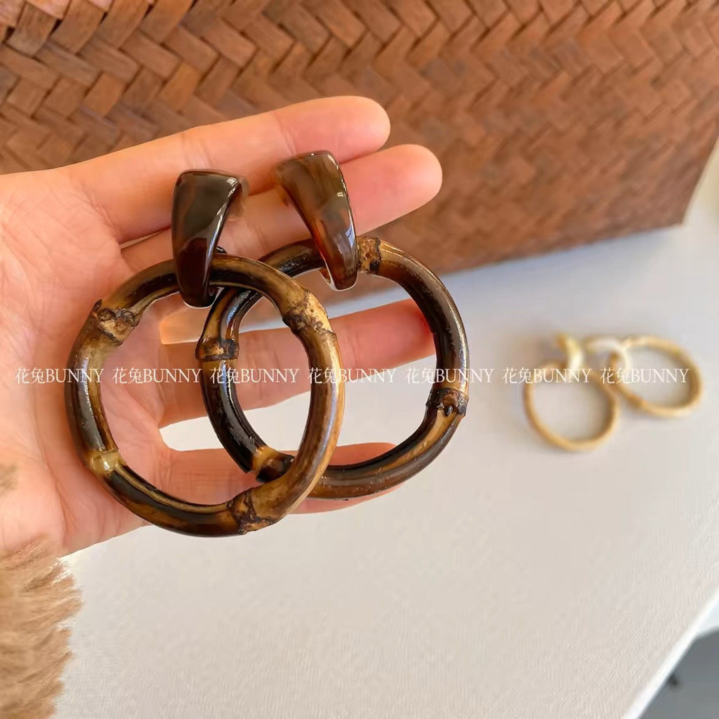 2025 Retro Wooden Material Earrings Exaggerated Niche Design Unique Earrings Round Face Bamboo Earrings Ethnic Style 2025 Retro Wooden Material Earrings Exaggerated Niche Design Unique Earrings Round Face Bamboo Earrings Ethnic Style 4.23