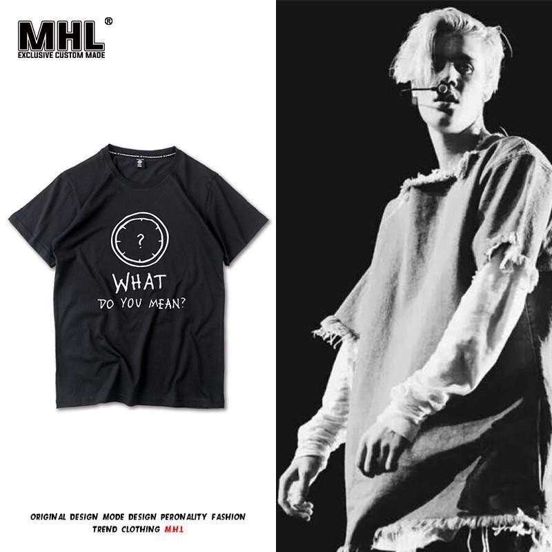 Loose Justin10.28 Clothes Men Women Album T-Shirt Cotton Round Neck Cotton Trendy Short Sleeve Justin Bieber Merchandise