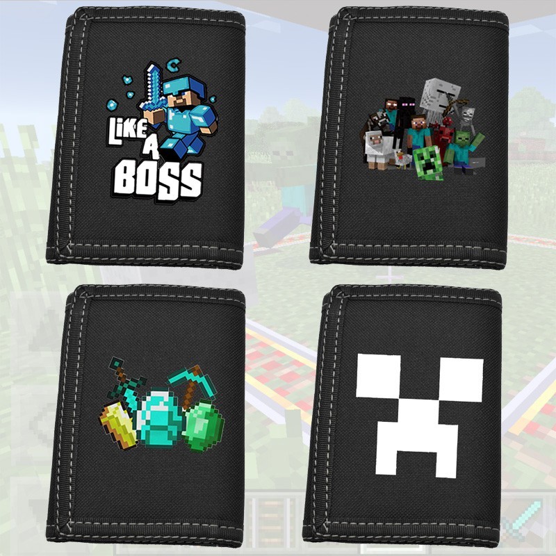 Portable Casual My world cartoon Minecraft peripheral short wallet young students personality creative multi-card kid... - Image 2