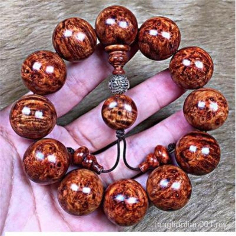 Hainan Huanghuali Bracelet Old Material Tumor Scars 2.0 Men Natural High-Density Bracelet Buddha Beads Rosary Beads Pair Eye Ghost