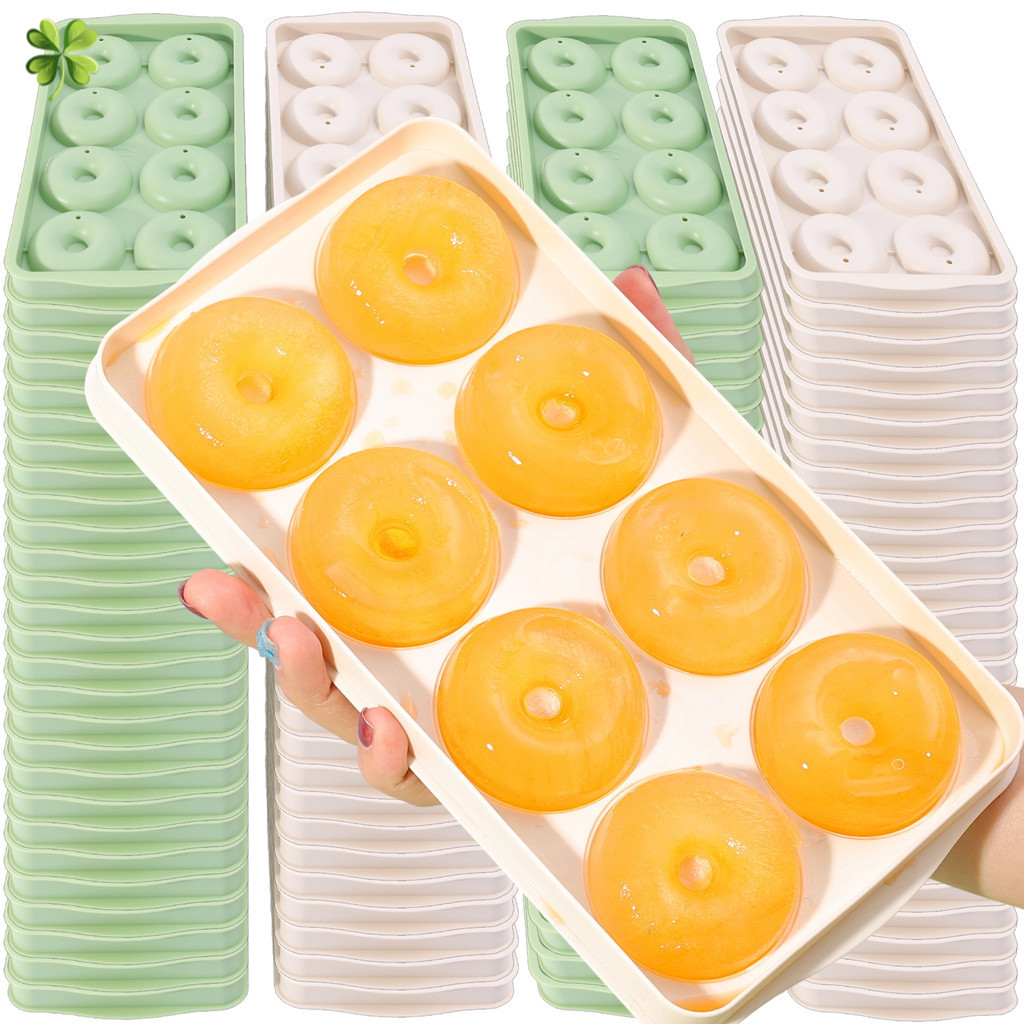 1Pc Funny Large Capacity Donut Ice Cube Mold with Lid Creative Juice Yogurt Ice Tray DIY Ice Maker Kitchen Supplies