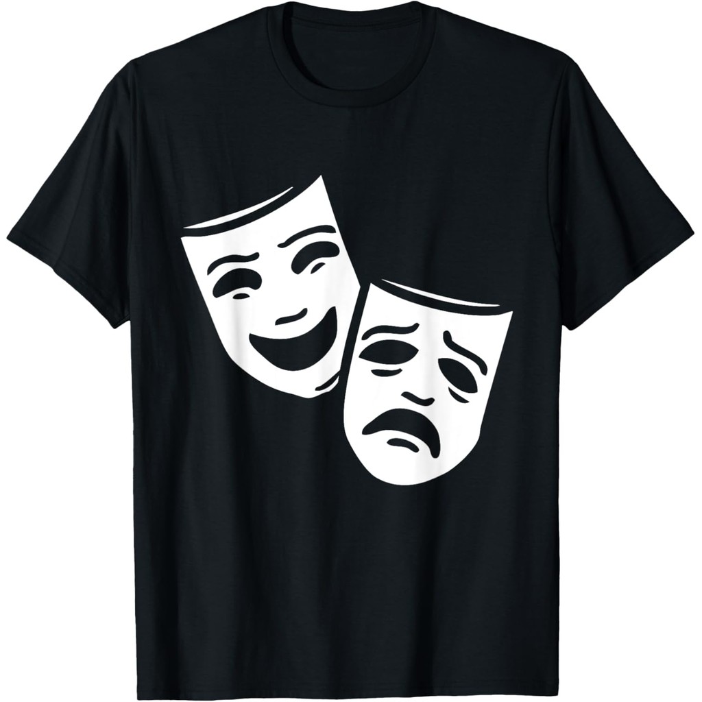 Men's cotton T-shirt Comedy And Tragedy Greek Theater Masks T-Shirt Fast Shipping 4XL , 5XL , 6XL