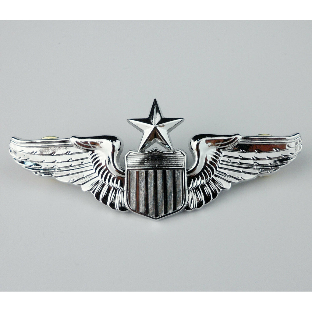 Silvery US Air Force USAF Senior Pilot Badge Pin 3.0'' Military Store